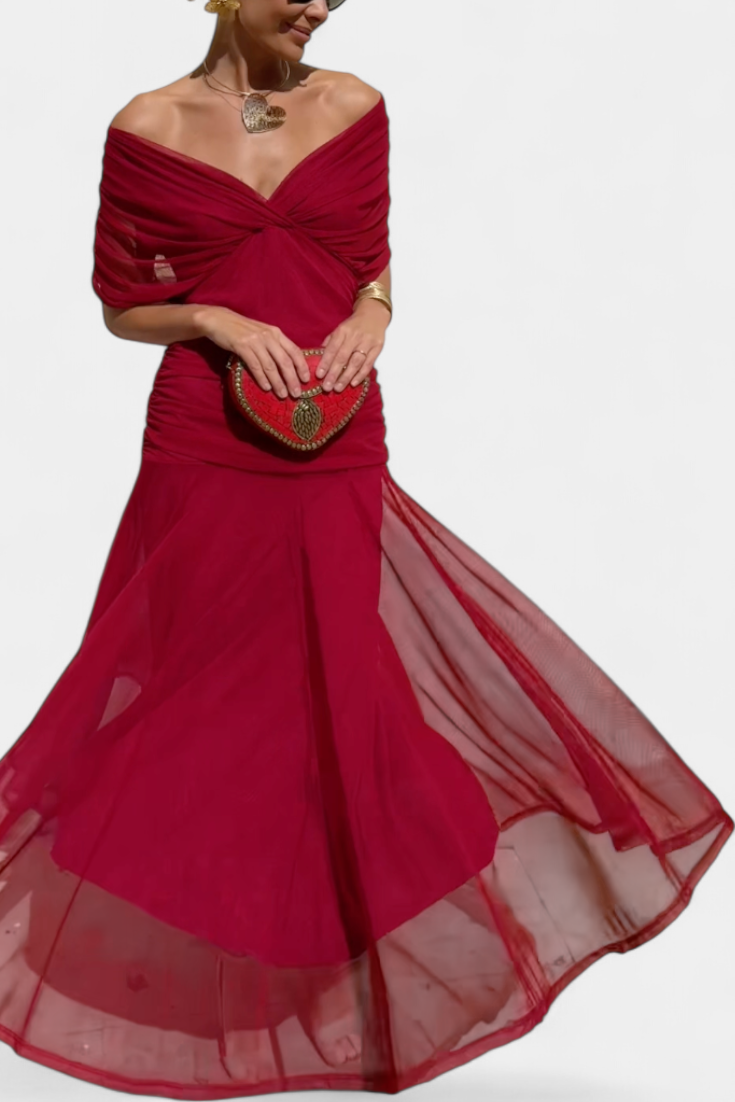 Alondra™ | Langes geblümtes Kleid mit V-Ausschnitt
