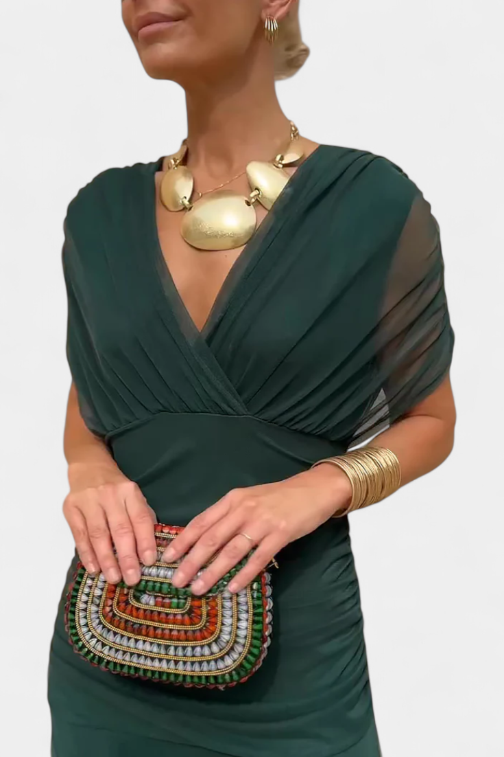 Alondra™ | Langes geblümtes Kleid mit V-Ausschnitt